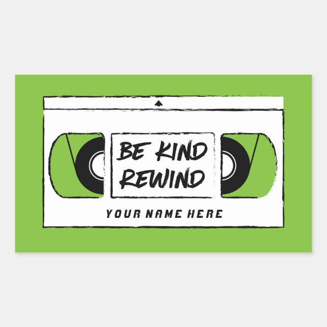 VHS Be Kind Rewind Novelty Sticker (Front)