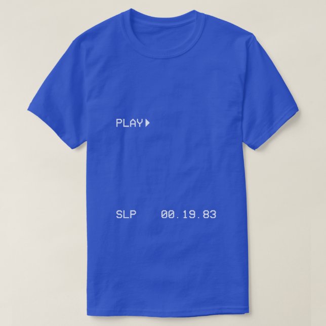 VHS Blue Screen Retro T-Shirt (Design devant)