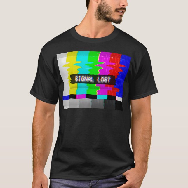 Vhs Glitch - Signal Lost Cable Tv Scrambled T-Shirt (Front)