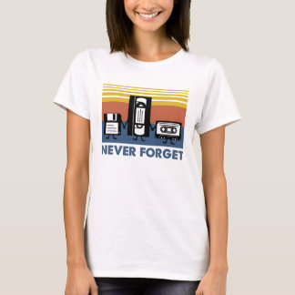 VHS Never Forget Cassette Tape 80s Retro T-Shirt