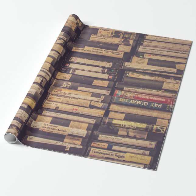 VHS TAPE LOT WRAPPING PAPER (Unrolled)