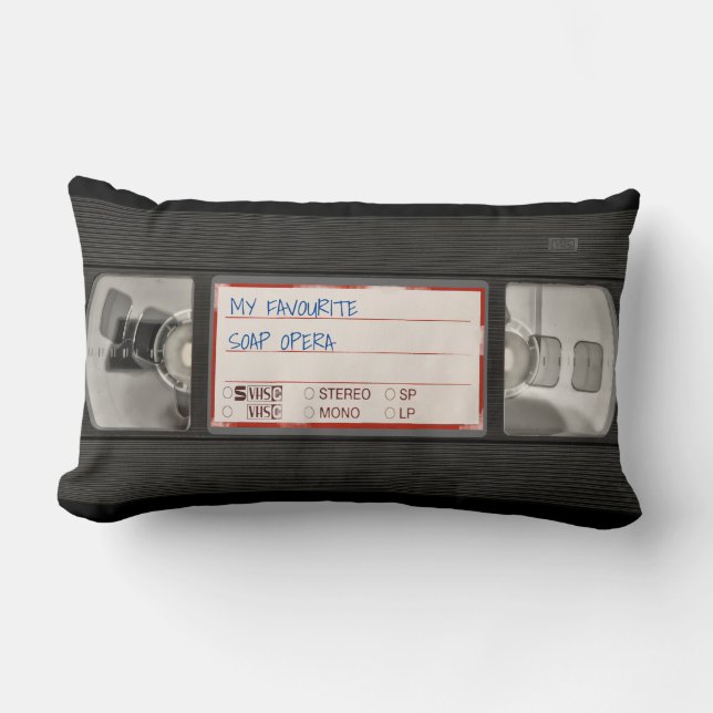 VHS video retro customizable Lumbar Pillow (Front)