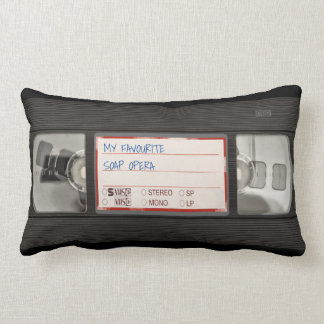 VHS video retro customizable Lumbar Pillow