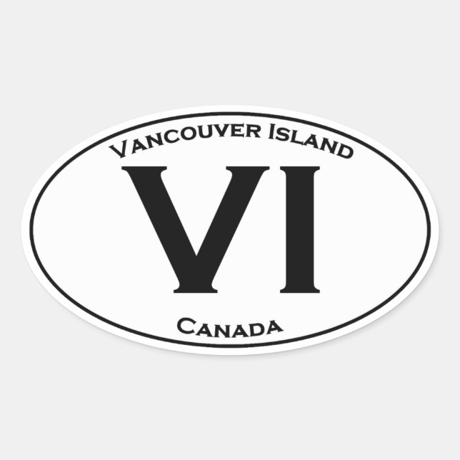 VI (Vancouver Island) Oval Logo Oval Sticker (Front)
