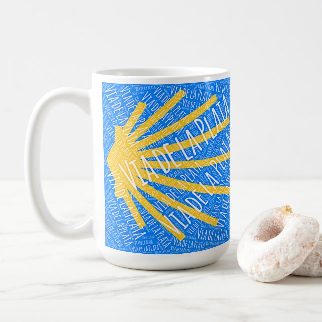 Via de la Plata Scallop shell Large Coffee Mug (With Donut)