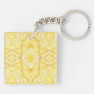 Viaduct Light Yellow Abstract Watercolor Art Keychain