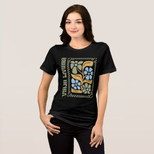 Viaja Liviana Boho Floral Spanish Quote  Tri-Blend Shirt