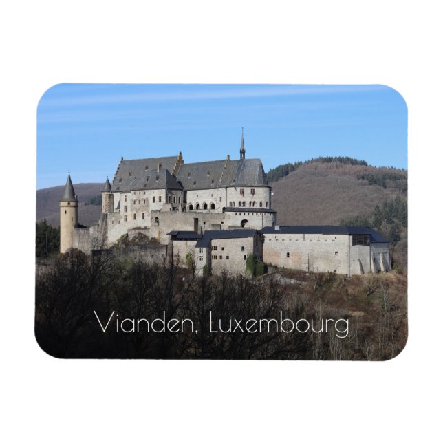 Vianden Castle Winter View, Luxembourg Magnet (Horizontal)