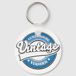 Vianden luxembourg retro logo keychain