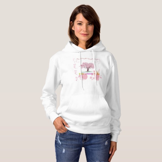 Vibe Attracts Tribe Cherry Blossom Hoodie  (Front Full)