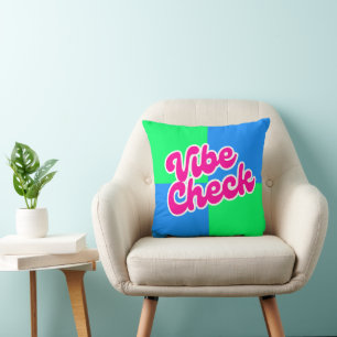 Vibe Check / Not A Vibe Two-sided Throw Pillow