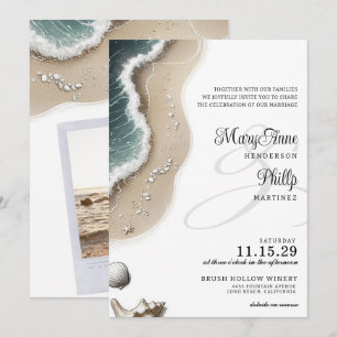 Vibe de plage avec Faire-part de mariage photo