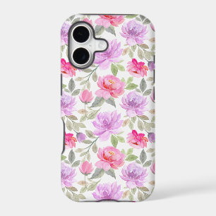 Vibe de printemps frais : motif floral rose et vio