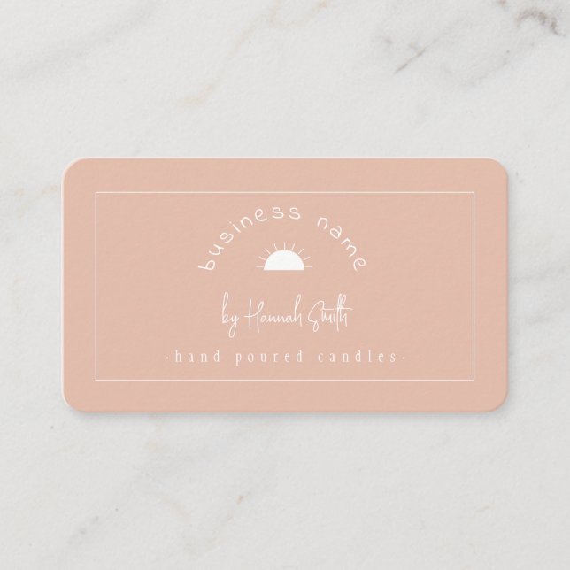 Vibe été Blush rose et blanc Carte de visite (Devant)