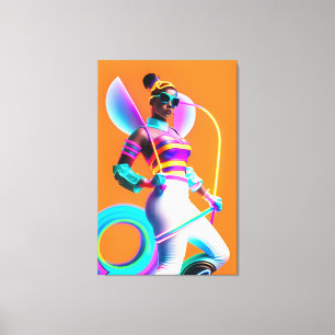 Vibe Jibe Electric Ken Gauge Retrowave Fun Canvas Print