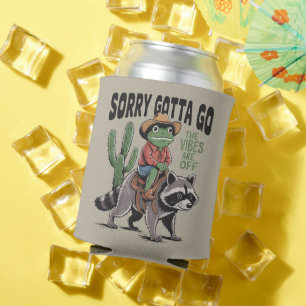Vibes Are Off Sorry Gotta Go Vintage Frog Funny  Can Cooler