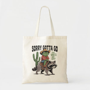 Vibes Are Off Sorry Gotta Go Vintage Frog Funny  Tote Bag