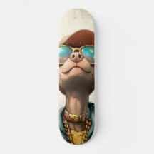 Vibes cool - Retro Style Chien Art Skateboard