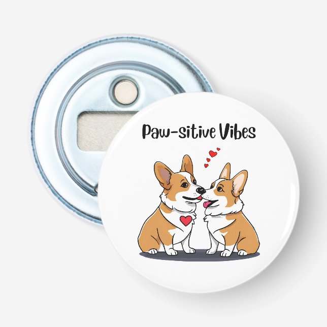  Vibes Corgis in Love Bottle Opener (Front)