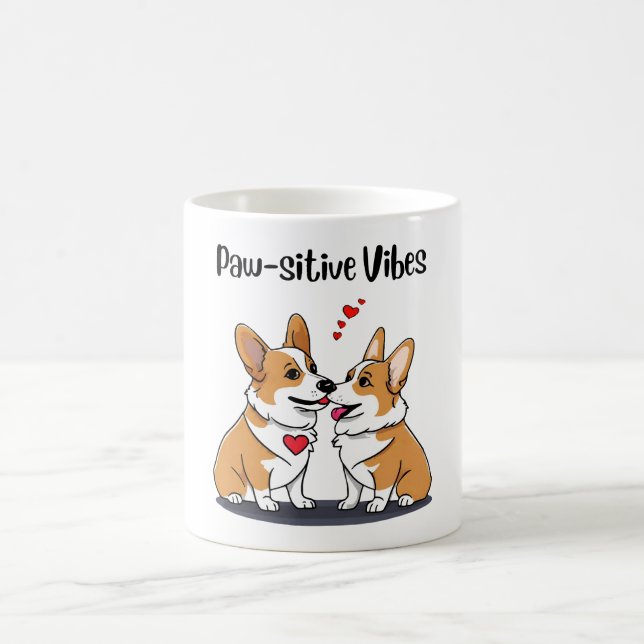 Vibes Corgis in Love Coffee Mug (Center)