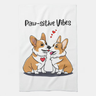 Vibes Corgis in Love Kitchen Towel