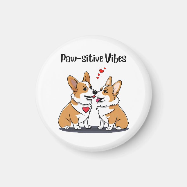  Vibes Corgis in Love Magnet (Front)
