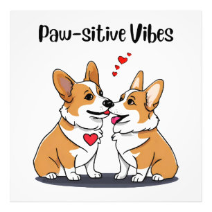 Vibes Corgis in Love Photo Print