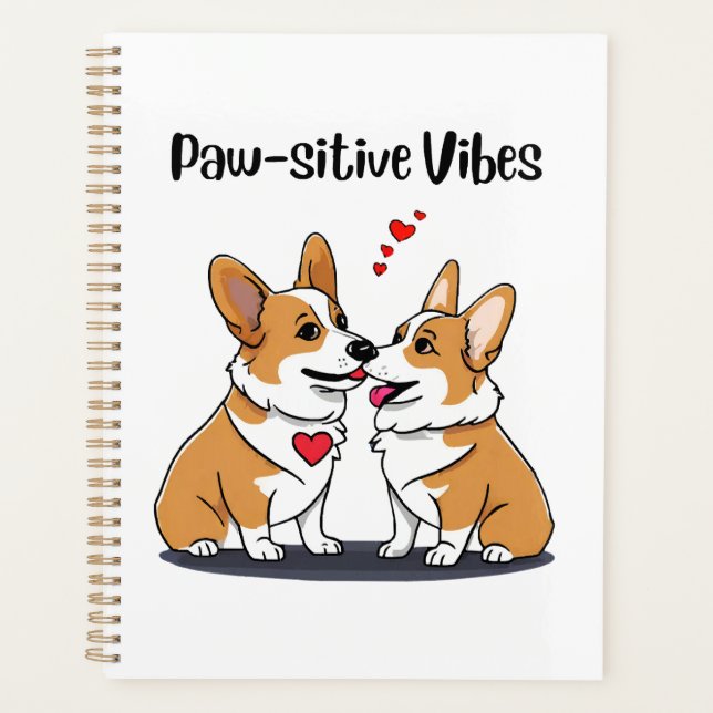  Vibes Corgis in Love Planner (Front)