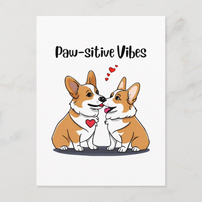  Vibes Corgis in Love Postcard (Front)