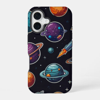 Vibes cosmiques iPhone à thème spatial 16 Coque -