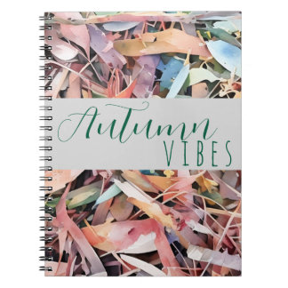 Vibes d'automne Aquarelle feuille Carnet spirale