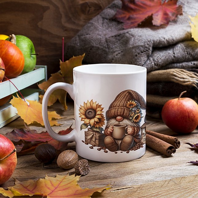 Vibes d'automne mignonne Gnome Mug (Créateur téléchargé)
