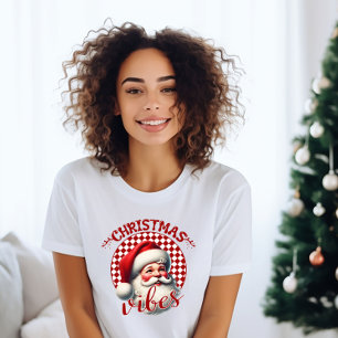 Vibes de Noël Retro Père Noël T-Shirt femmes