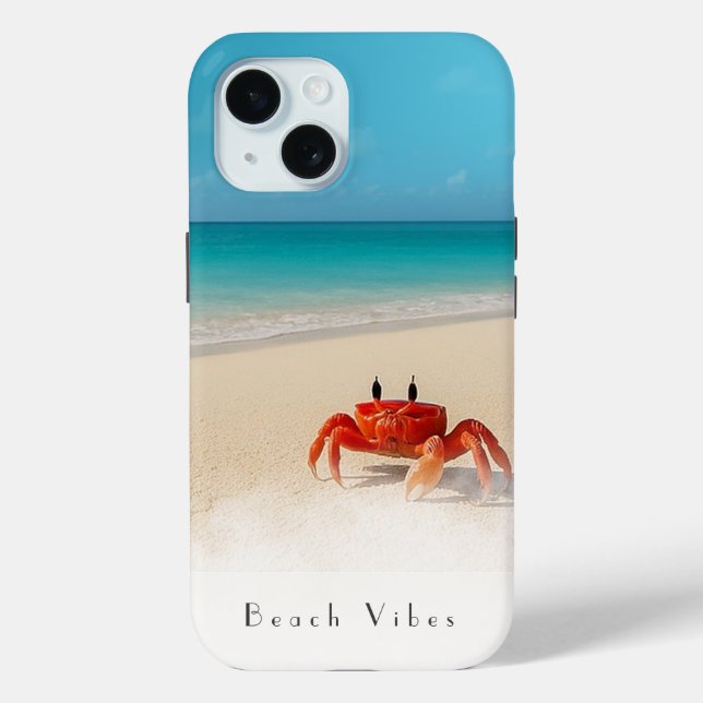 Vibes de plage - iPhone 15 Coque 1 Crabe (Verso)
