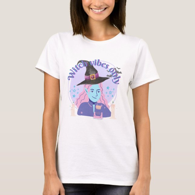 Vibes de sorcière uniquement T-shirt Halloween est (Devant)