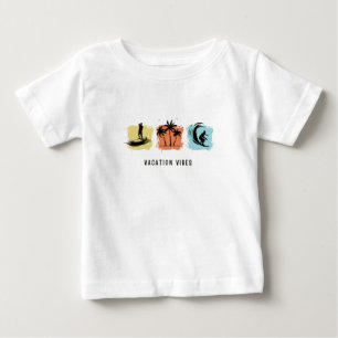 VIBES DE VACANCES Imprimer Tshirt bébé blanc moder