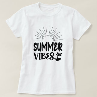 Vibes d'été Sun et Palm Tree T-shirt tendance