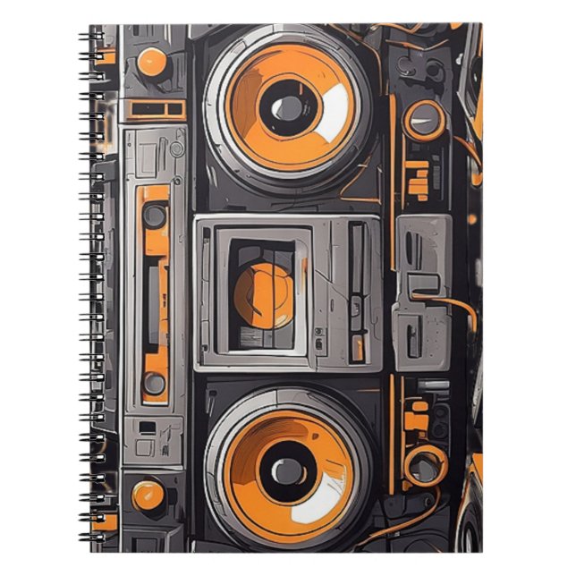 Vibes du carnet de notes Retro Boombox (Devant)