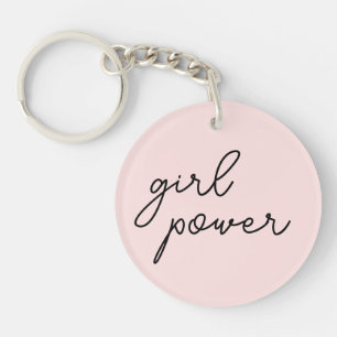Vibes Girl Power Porte-clés féministe rose poudr