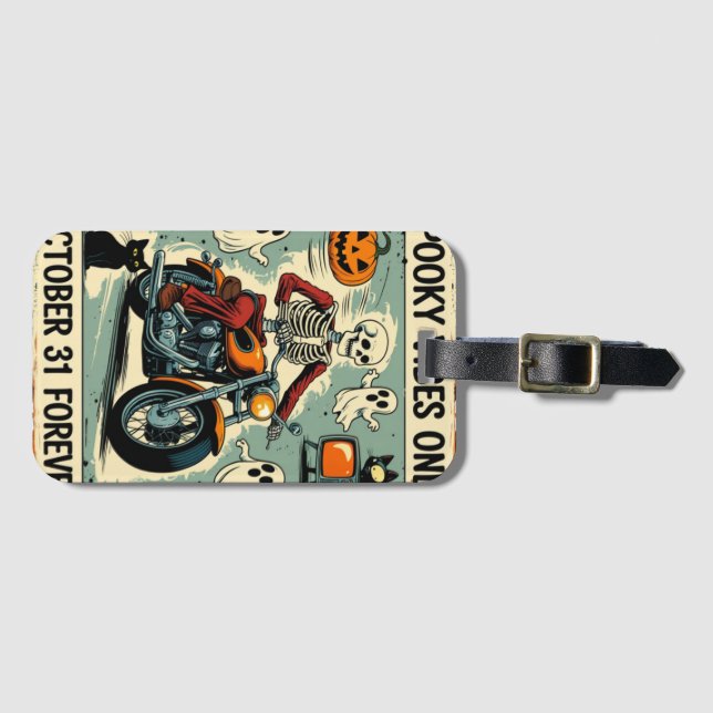 Vibes Only Halloween Vintage  Luggage Tag (Front Horizontal)