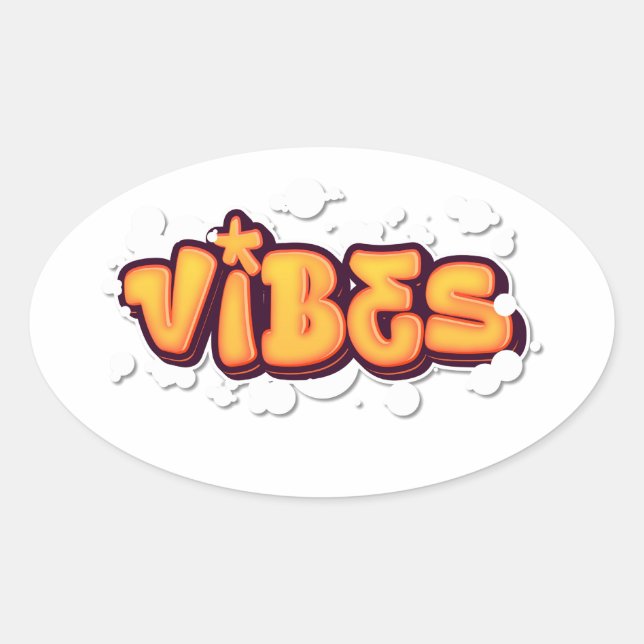 Vibes  oval sticker (Front)