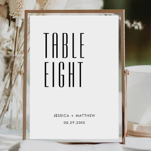 Vibes rétro minimalistes   Numéro de table Mariage