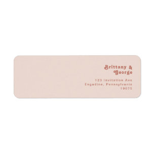 Vibes rétro simples   Adresse de retour rose pâle