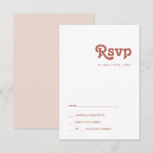 Vibes rétro simples   Carte RSVP rose vif