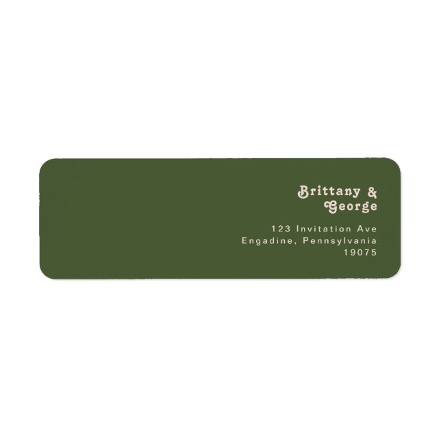 Vibes rétro simples | Olive Green Adresse de retou (Devant)