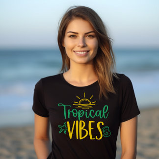 "Vibes tropicales" T-shirt été paradisiaque pour f