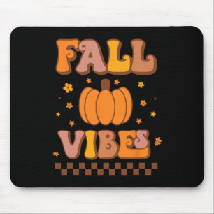Vibes Vintage Groovy Autumn Season Retro Thanksgiv Mouse Pad