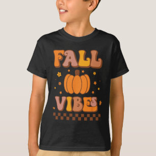 Vibes Vintage Groovy Autumn Season Retro Thanksgiv T-Shirt