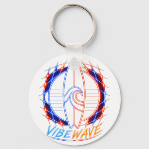 Vibewave Neon Surfboard Design – Retro Wave Glow A Keychain