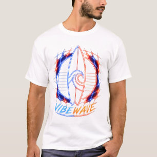 Vibewave Neon Surfboard Design – Retro Wave Glow A T-Shirt